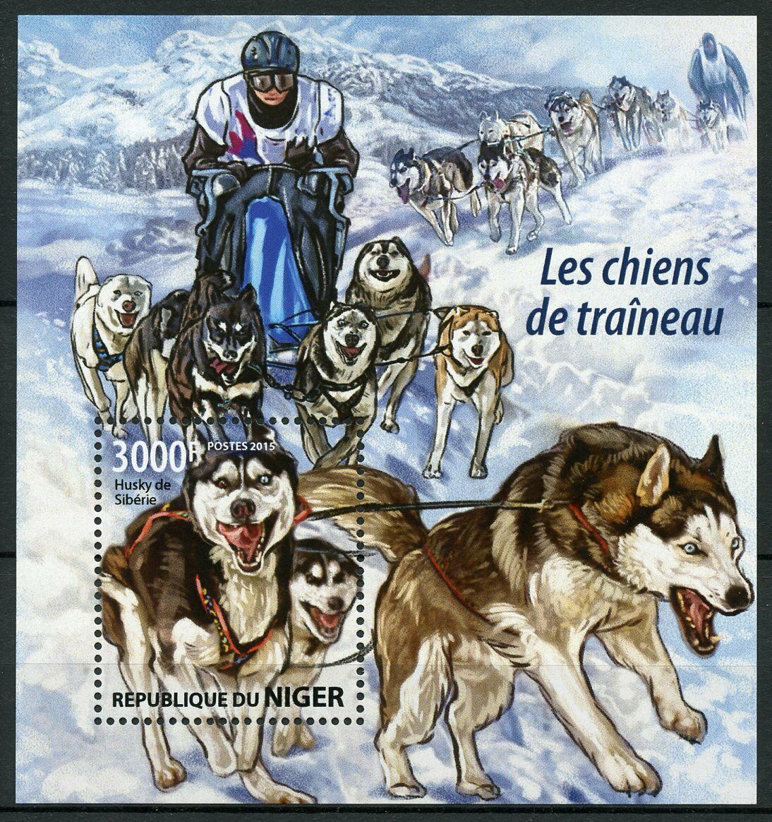 Niger Sled Dogs Stamps 2015 MNH Siberian Huskies Dog 1v S/S