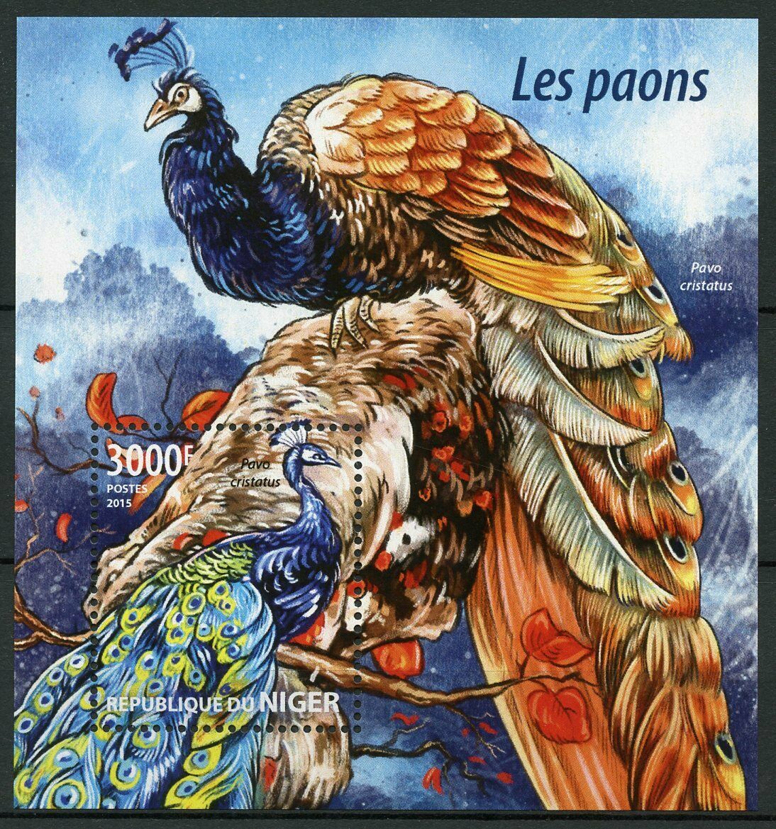 Niger Birds on Stamps 2015 MNH Peacocks Peafowl Fauna 1v S/S