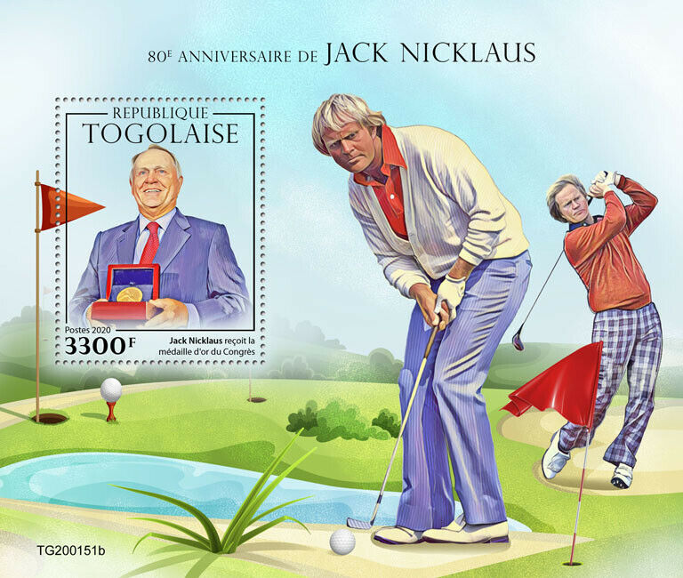 Togo Golf Stamps 2020 MNH Jack Nicklaus Sports Famous People 1v S/S