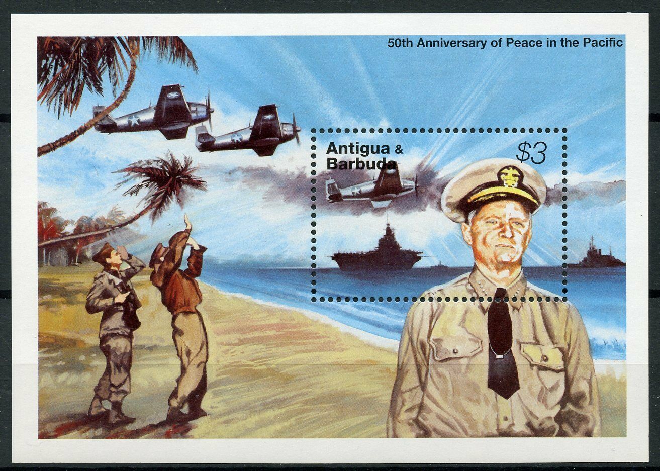 Antigua & Barbuda Aviation Stamps 1995 MNH WW2 WWII VJ Day Peace Pacific 1v S/S