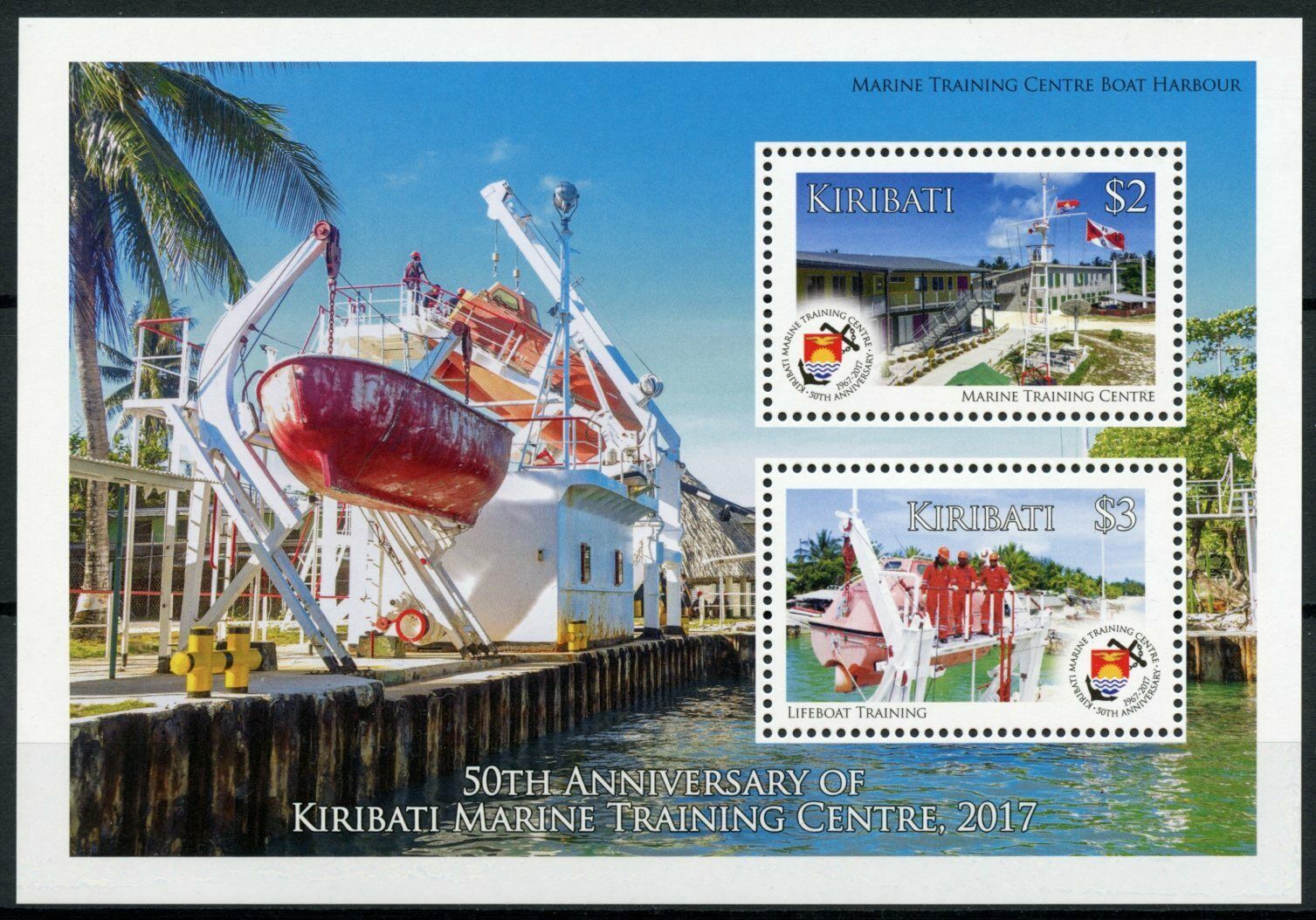 Kiribati 2017 MNH Ships Stamps Marine Training Centre 50th Anniv Boats Nautical 2v M/S