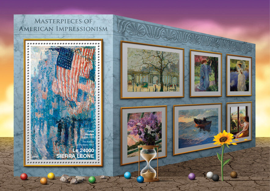 Sierra Leone 2016 MNH American Impressionism 1v S/S Childe Hassam Art Stamps