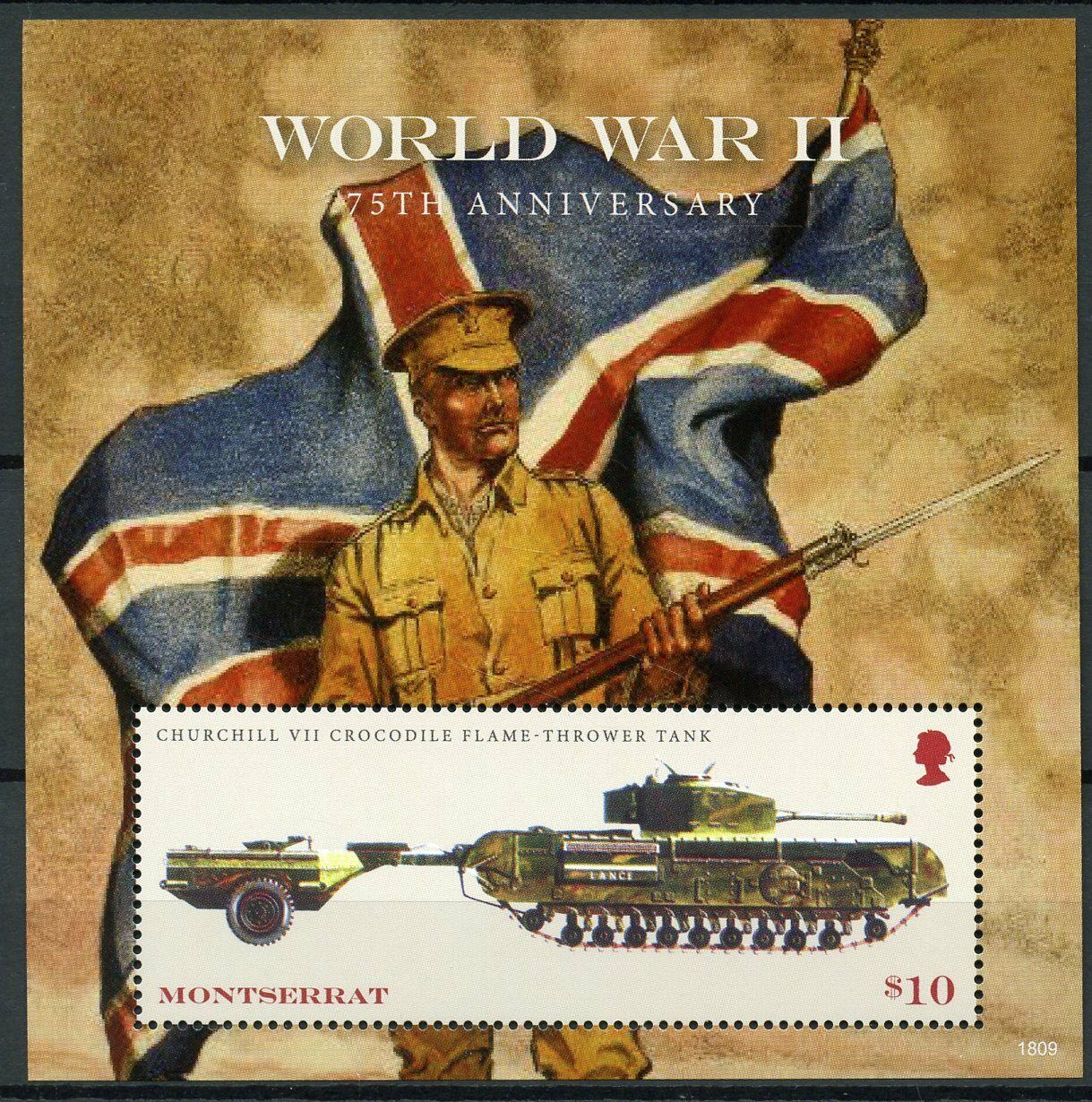 Montserrat 2018 MNH Military Stamps WWII WW2 World War II Tanks 1v S/S