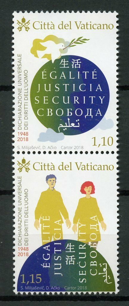 Vatican City 2018 MNH Universal Declaration of Human Rights 2v Set Stamps