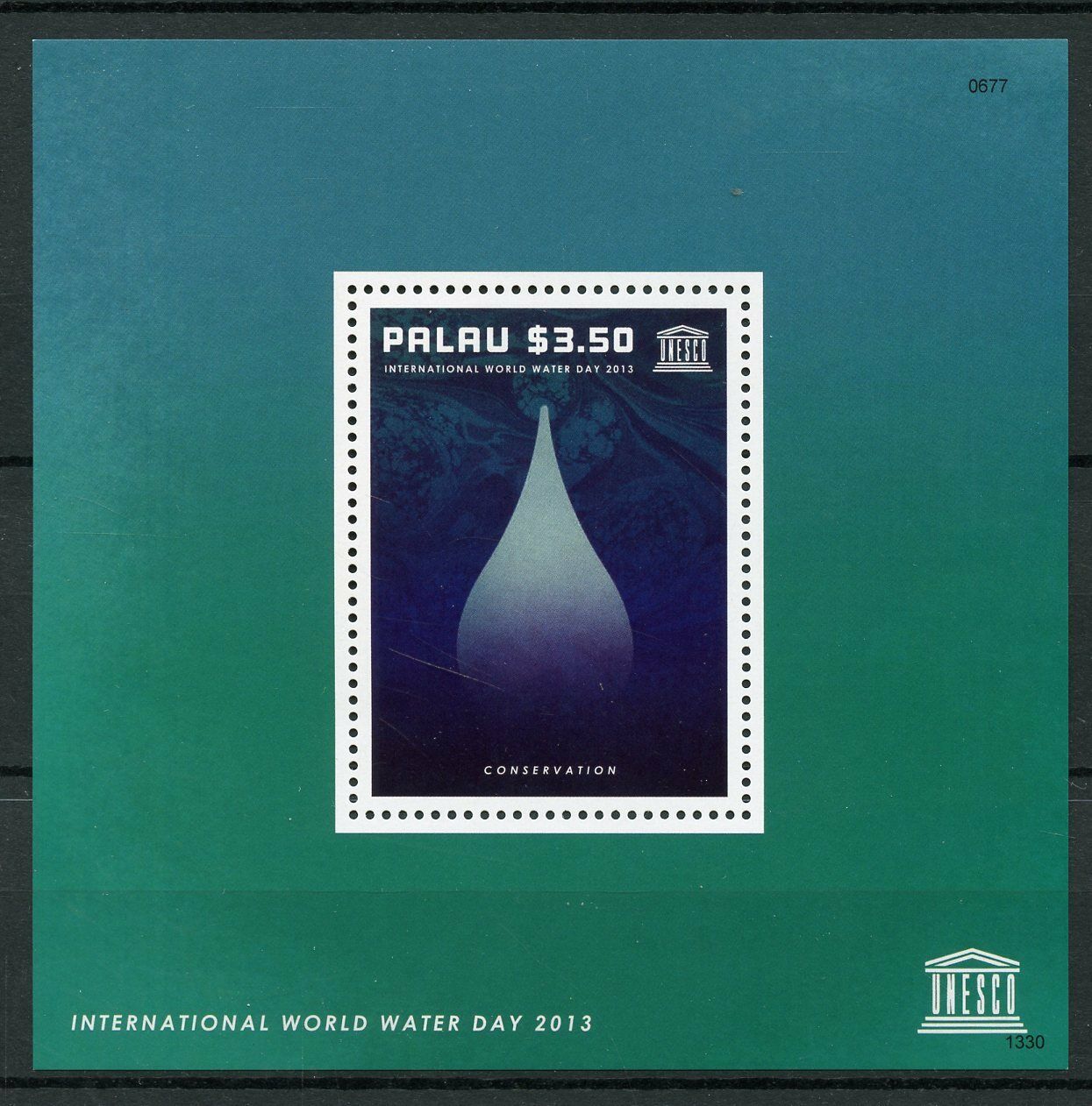 Palau 2013 MNH UNESCO Intl World Water Day Conservation 1v S/S Stamps