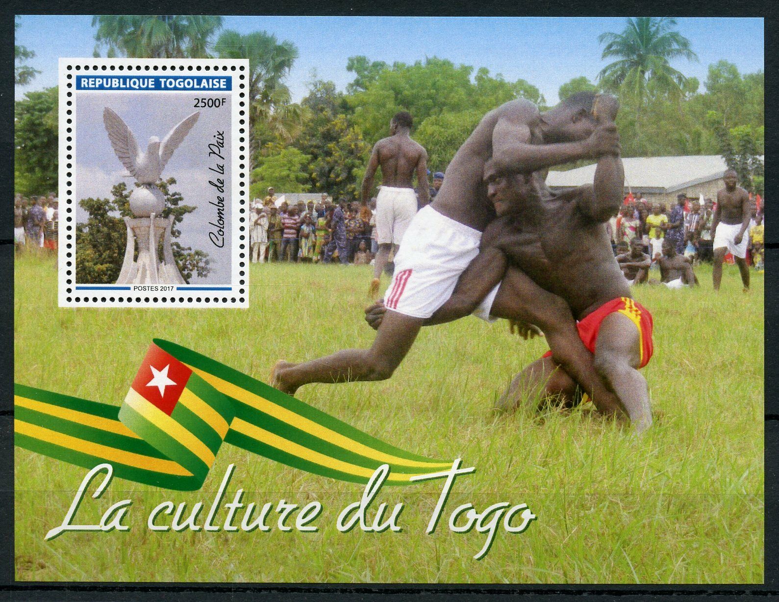 Togo 2017 MNH Dove of Peace Statue 1v M/S Doves Birds Art Architecture Stamps