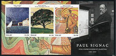 Palau 2013 MNH Art Stamps Paul Signac Neo-impressionist Painter Paintings 3v M/S