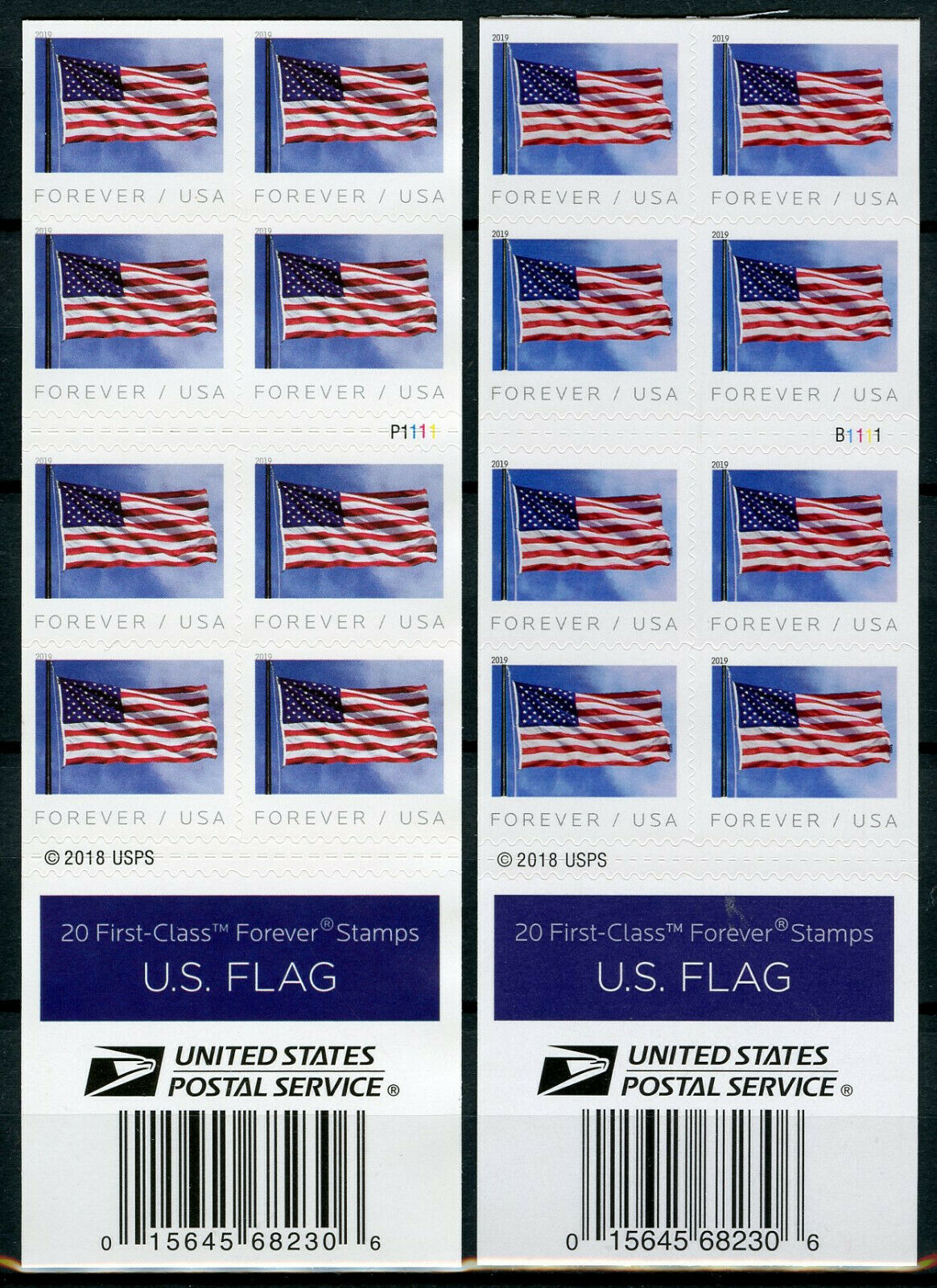 USPS US Flag (2018) First-Class Forever Stamps - Booklet of 20 for sale  online