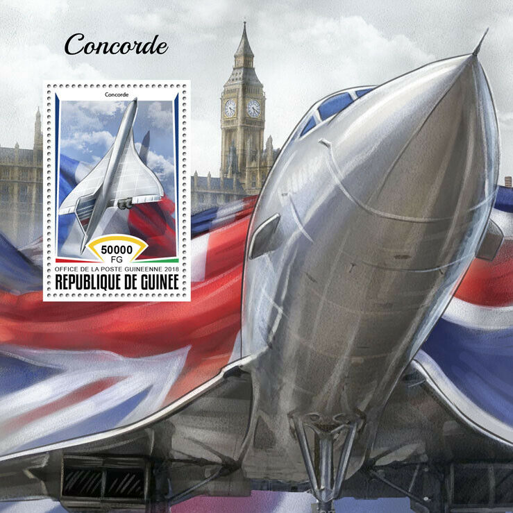 Guinea 2018 MNH Aviation Stamps Concorde Aircraft Big Ben 1v S/S