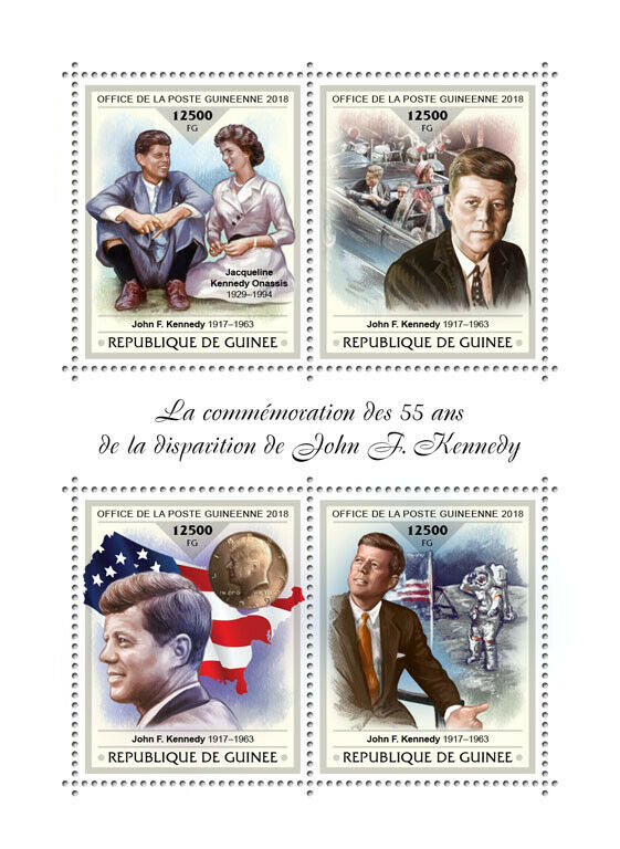 Guinea JFK Stamps 2018 MNH John F Kennedy Famous People US Presidents 4v M/S