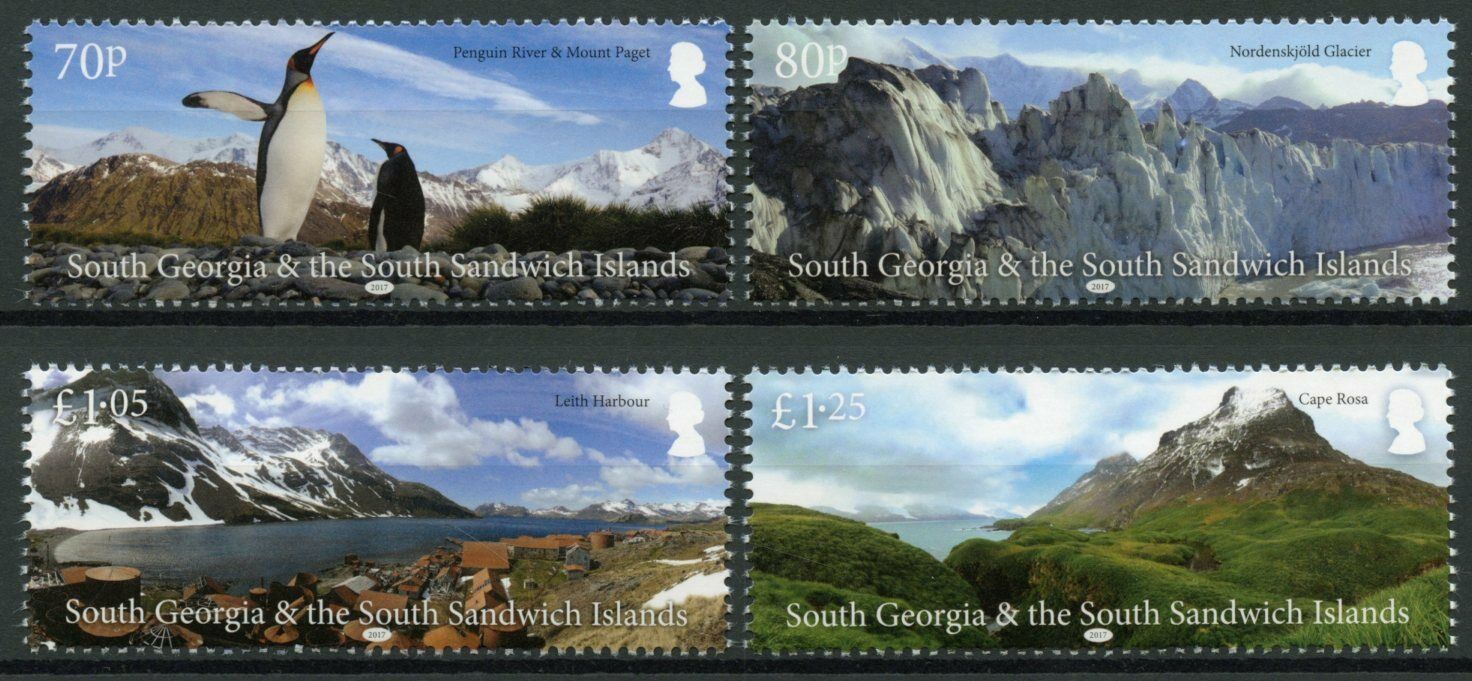 South Georgia & Sandwich Is Stamps 2017 MNH Landscapes Penguins Mountains 4v Set
