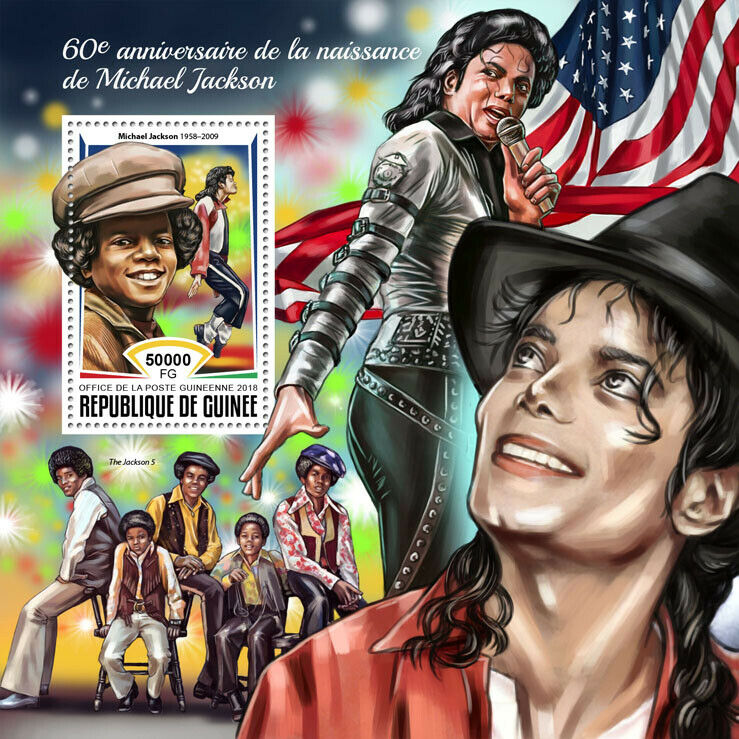 Guinea 2018 MNH Michael Jackson Stamps Jackson 5 Famous People Music Celebrities 1v S/S
