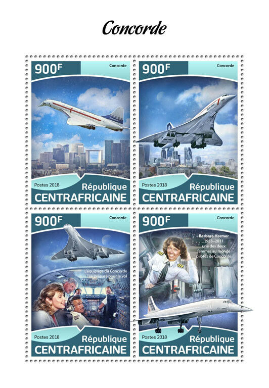 Central African Republic Concorde Stamps 2018 MNH Aviation 4v M/S