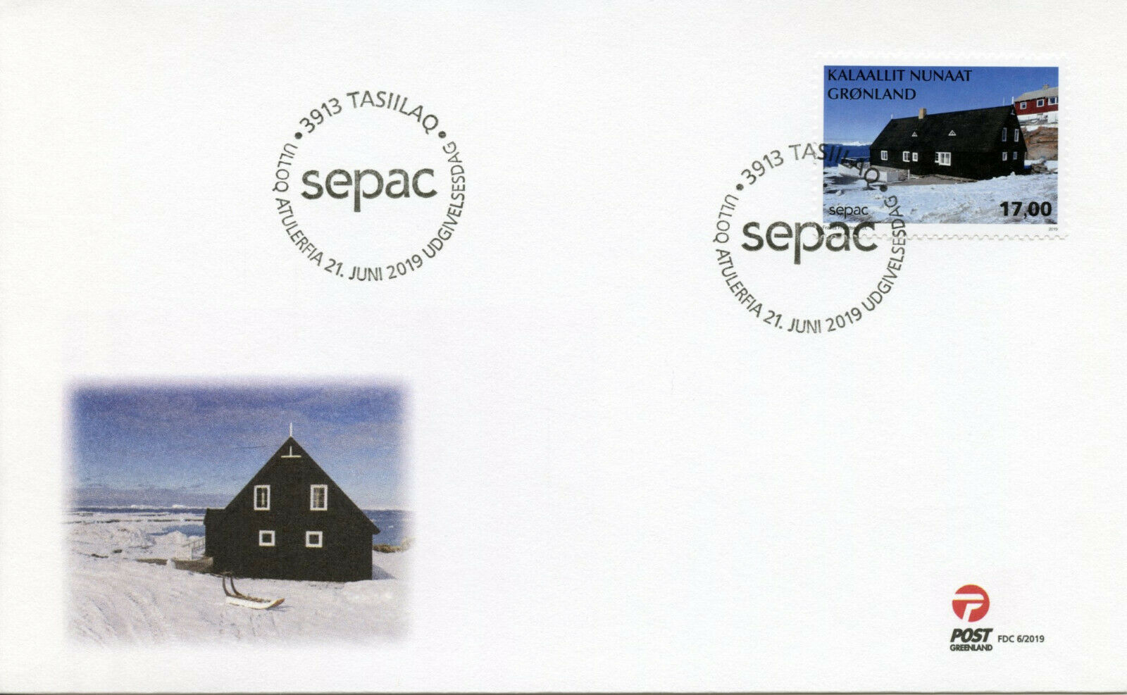 Greenland Architecture Stamps 2019 FDC Old Residential Buildings SEPAC 1v Set