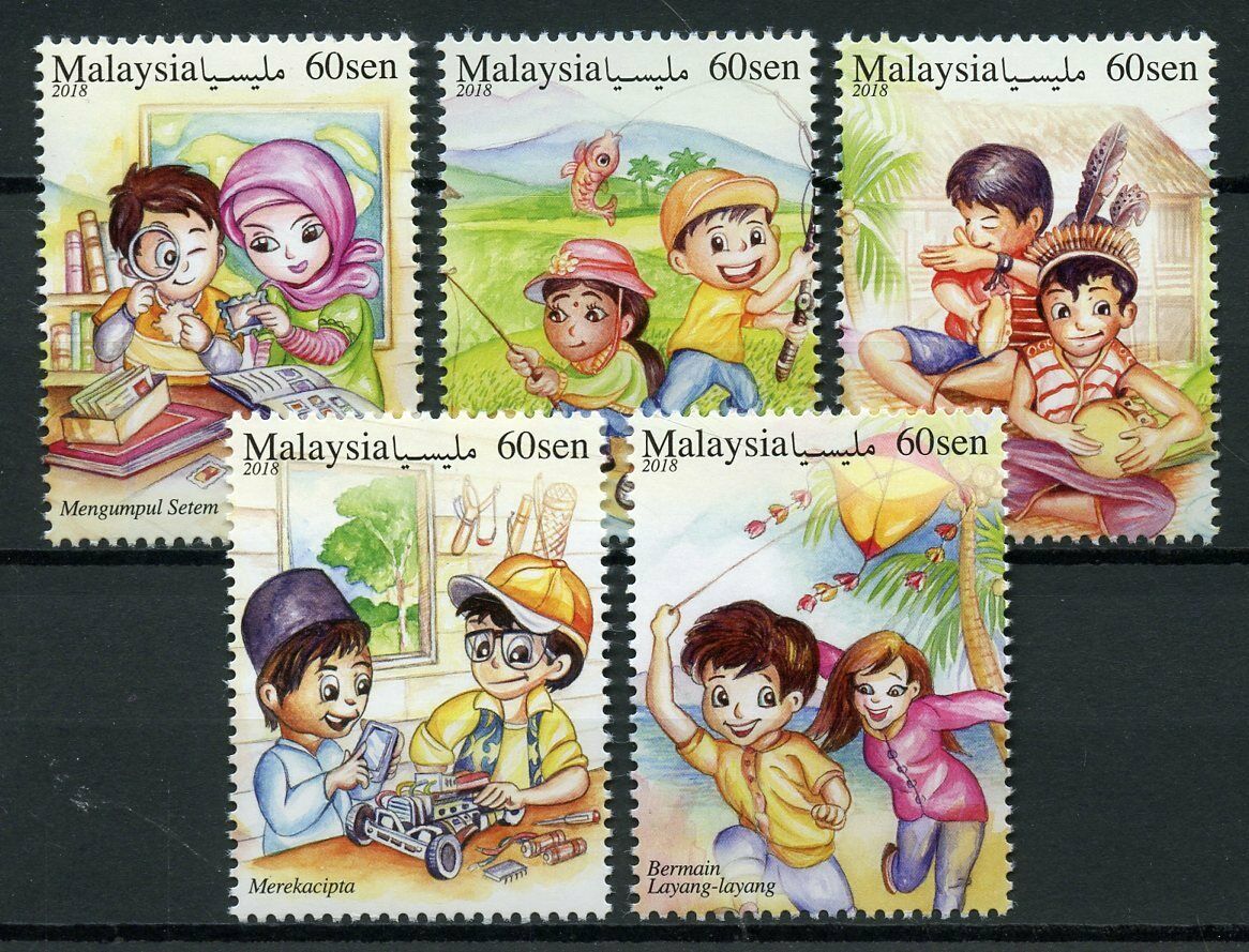 Malaysia 2018 MNH Lifestyles Hobbies Philately Fishing 5v Set Cultures Stamps