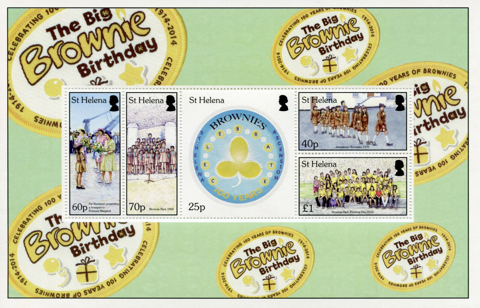 St Helena Sports Stamps 2014 MNH Big Brownie Girls Birthday 100 Years 5v M/S