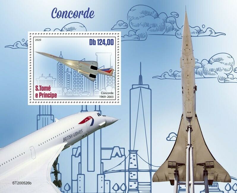 Sao Tome & Principe Aviation Stamps 2020 MNH Concorde Aircraft 1v S/S