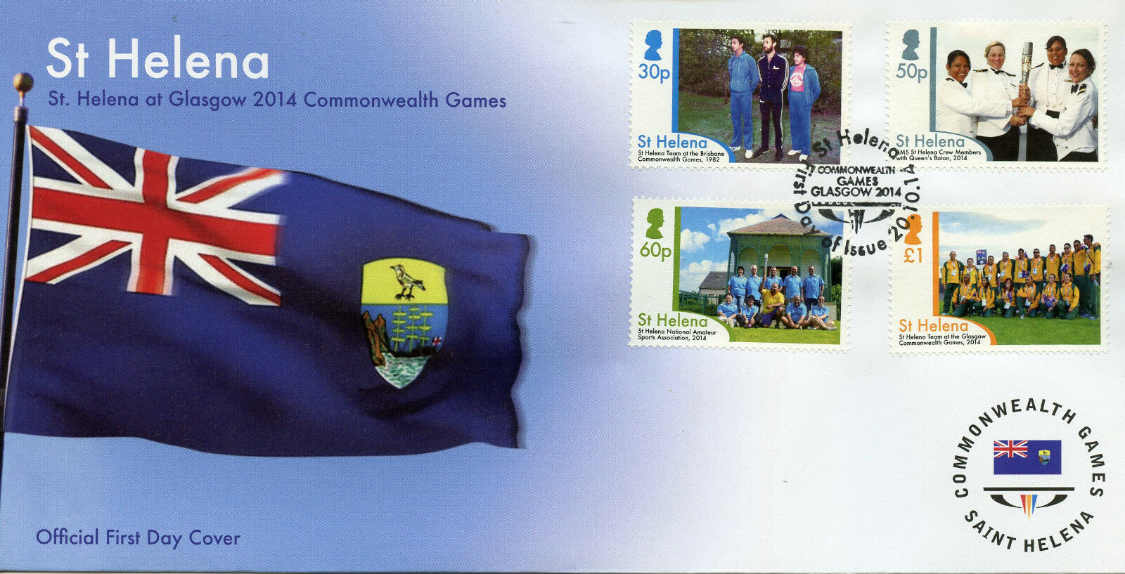 St Helena Sports Stamps 2014 FDC Commonwealth Games Glasgow 4v Set
