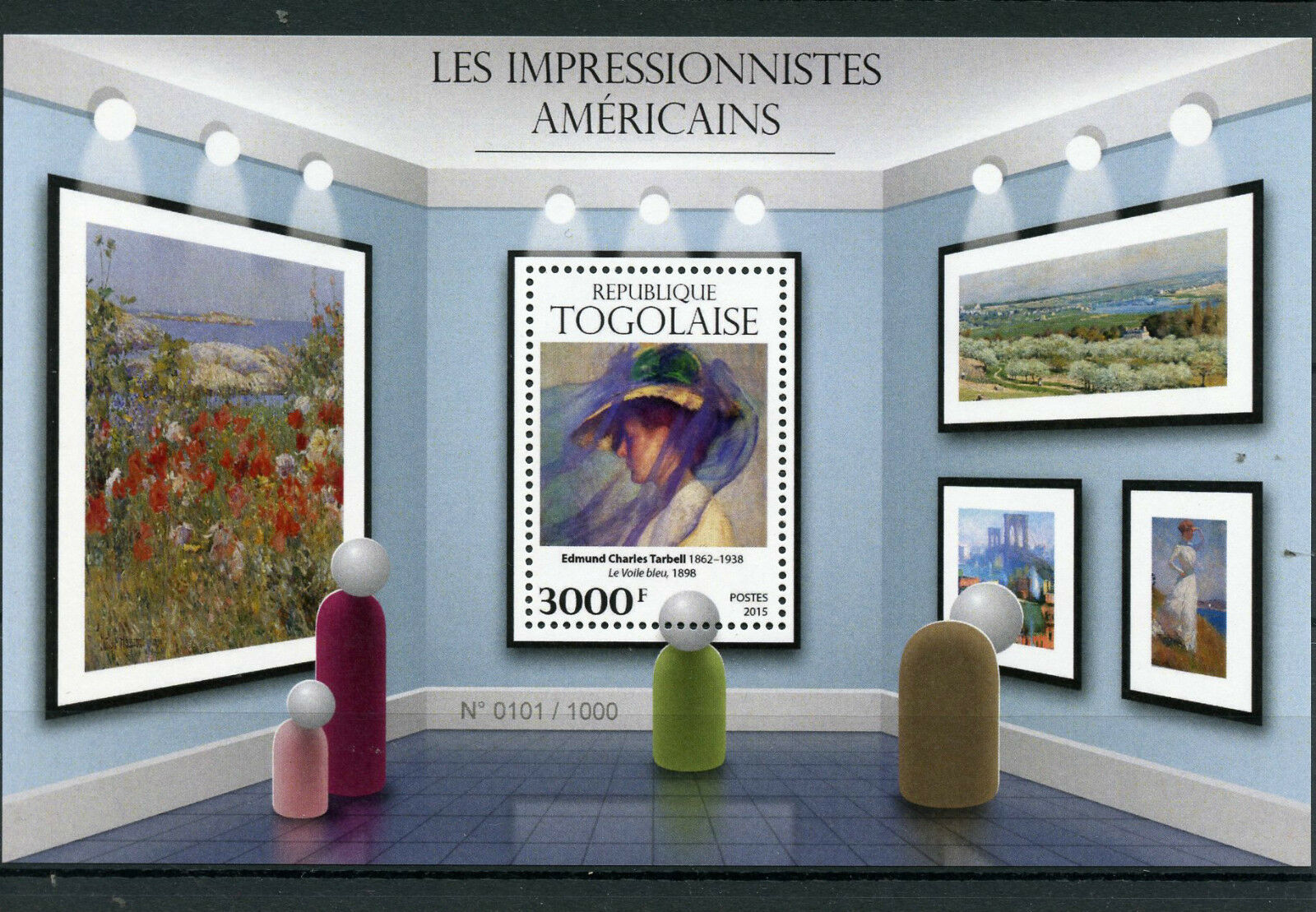 Togo 2015 MNH American Impressionists 1v S/S Paintings Edmund Charles Tarbell