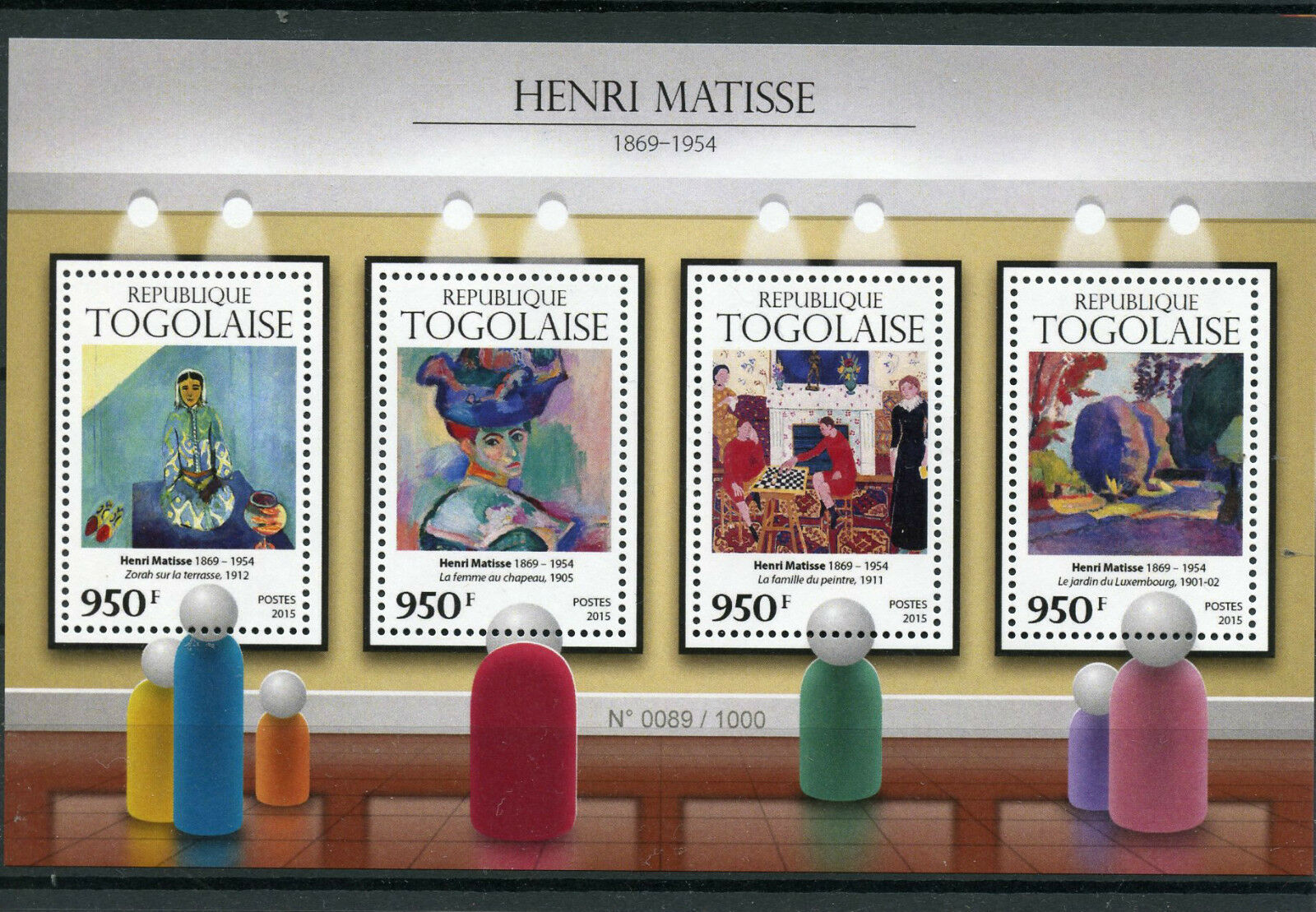 Togo 2015 MNH Henri Matisse 4v M/S Art Paintings Zorah Luxembourg Gardens