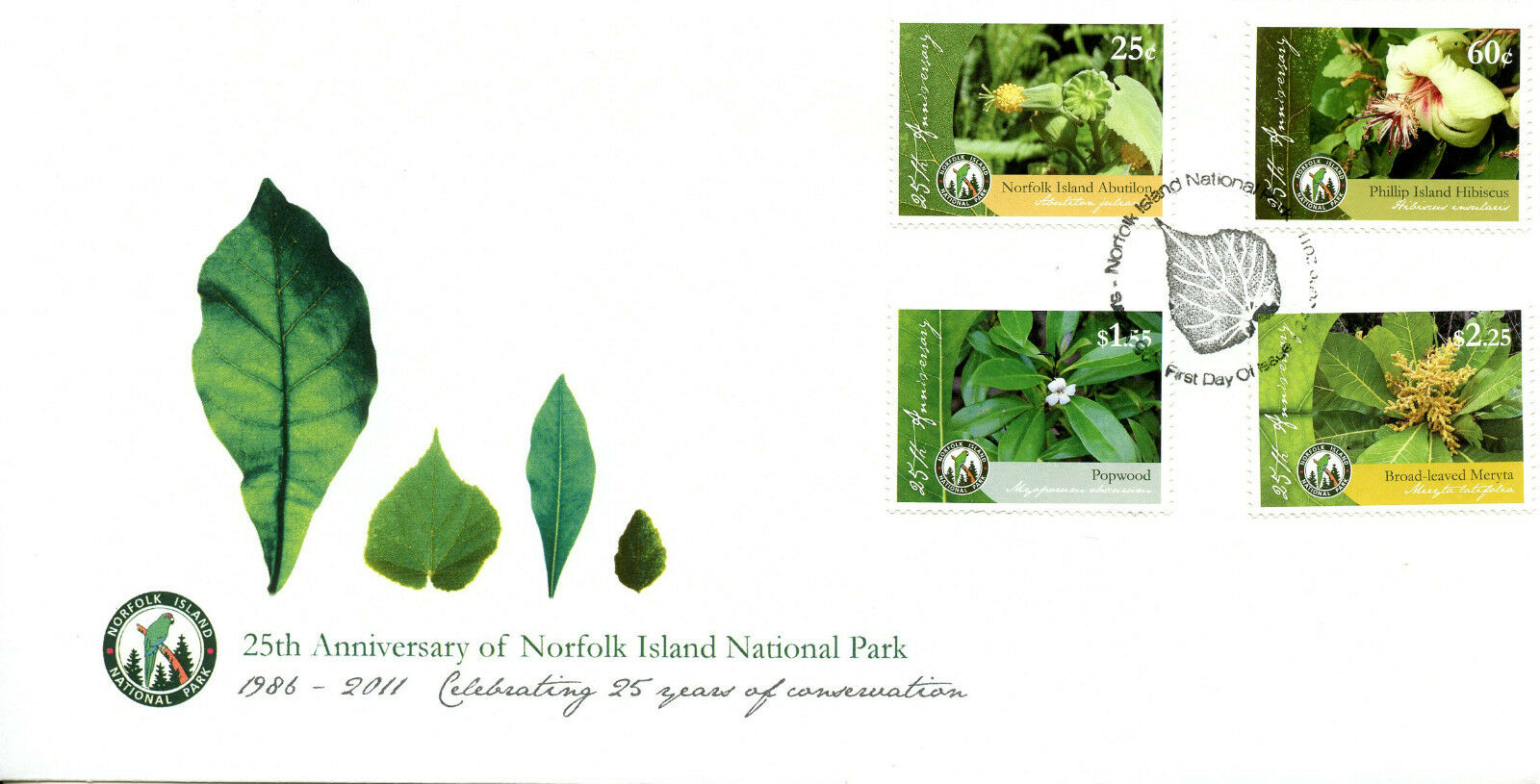 Norfolk Island 2011 FDC National Park 4v Cover Hibiscus Flowers Plants Stamps