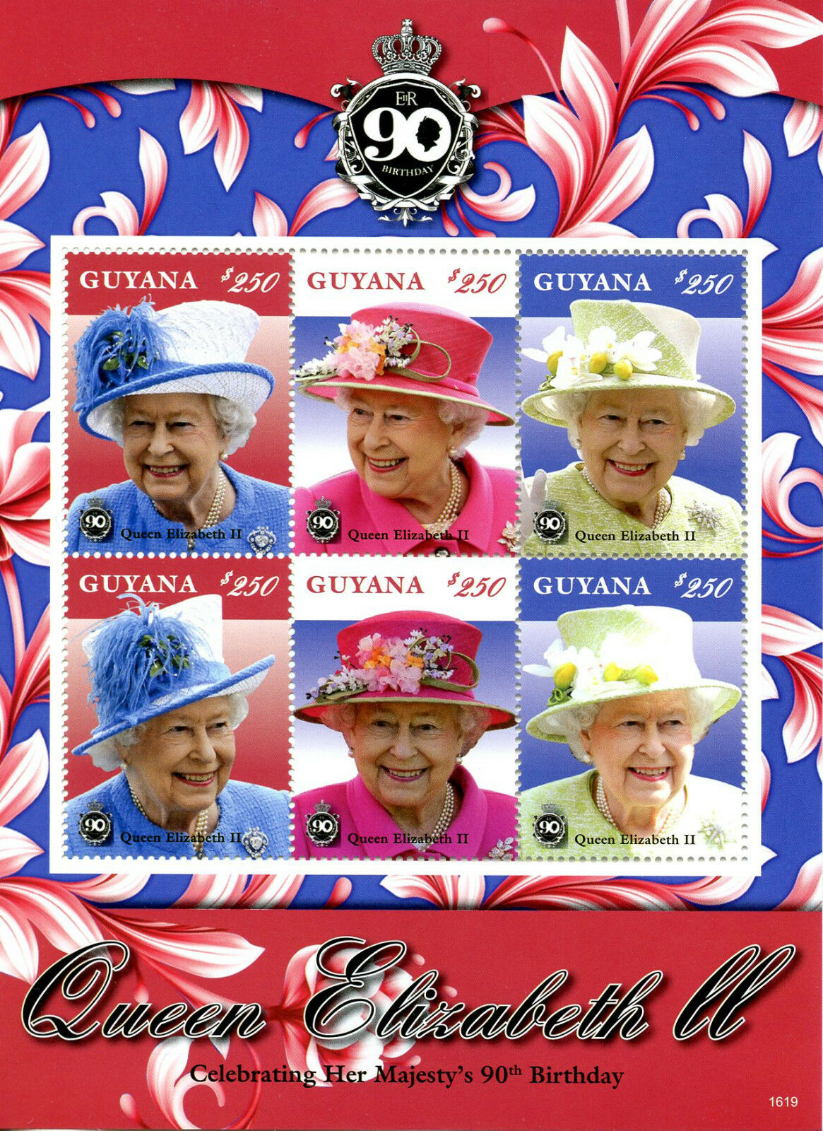 Guyana 2016 MNH Queen Elizabeth II 90th Birthday Anniv 6v M/S Royalty Stamps
