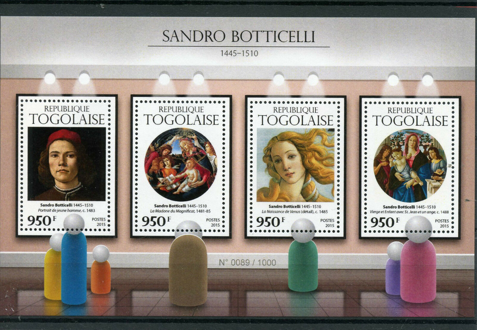 Togo 2015 MNH Sandro Botticelli 4v M/S Art Paintings Birth Venus Madonna