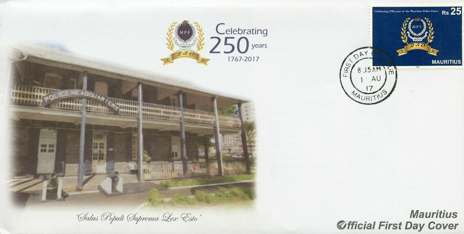 Mauritius 2017 FDC Mauritius Police Force MPF 250 Years 1v Set Cover Stamps