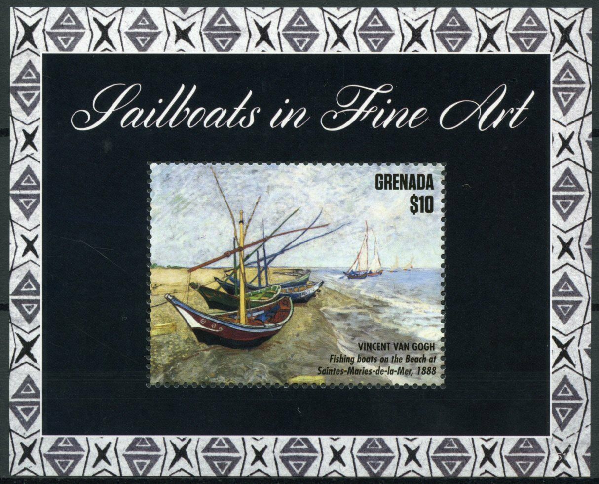 Grenada Boats Stamps 2015 MNH Sailboats in Fine Art Vincent Van Gogh 1v S/S