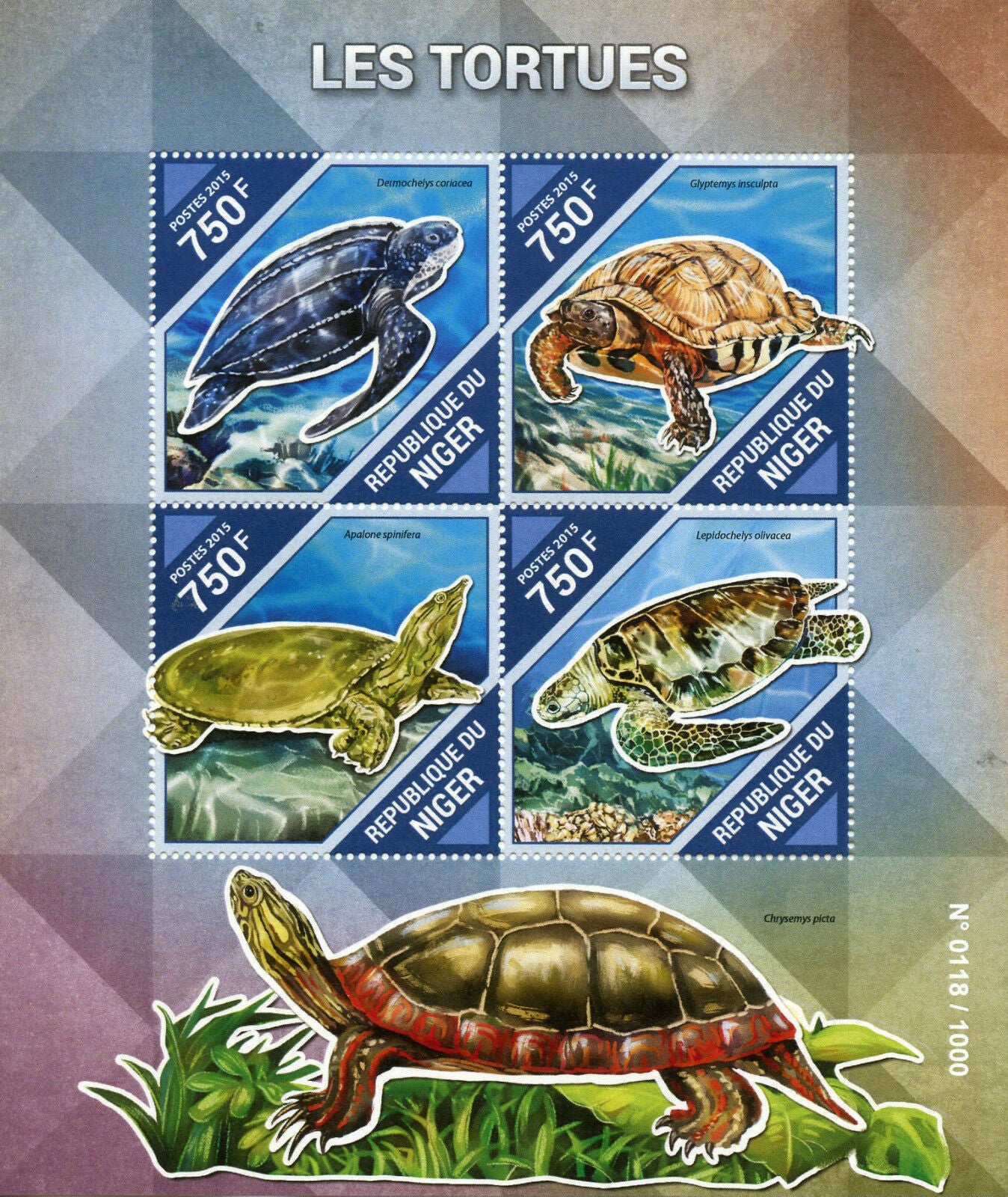 Niger 2015 MNH Turtles 4v M/S Reptiles Tortues Leatherback Sea Turtle