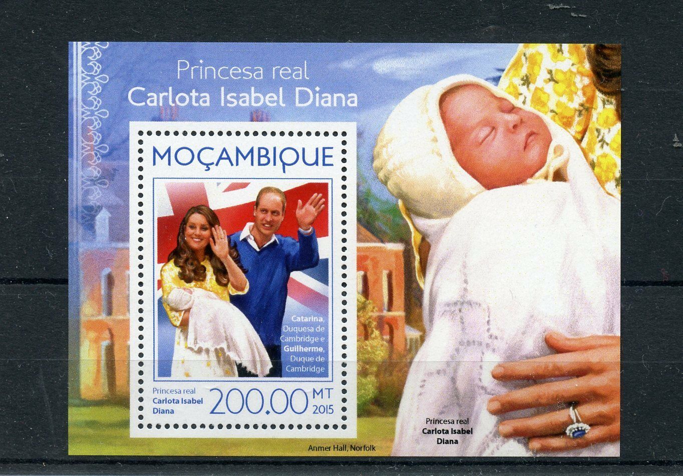 Mozambique 2015 MNH Princess Charlotte Birth Royal Baby 1v S/S Prince William