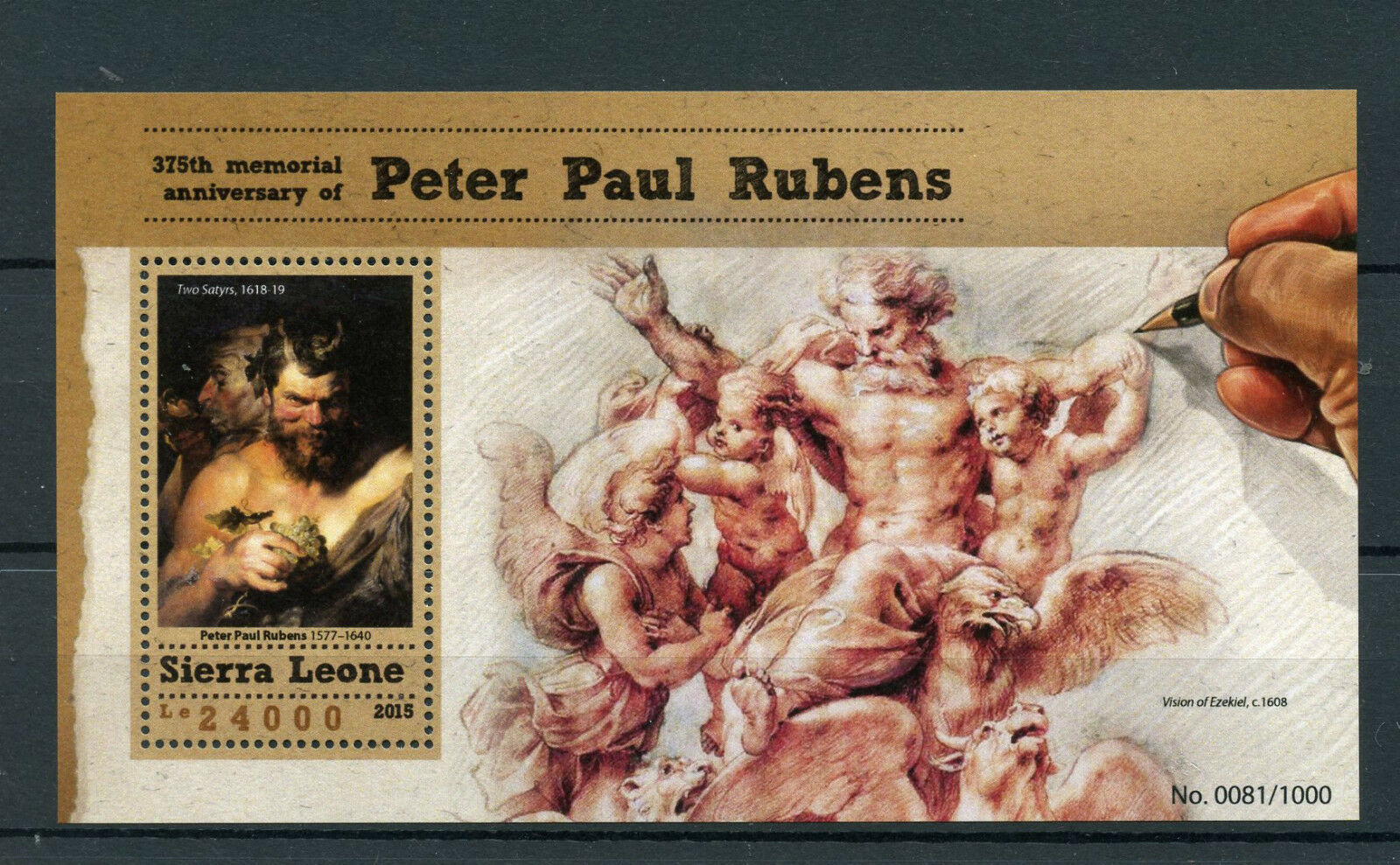 Sierra Leone 2015 MNH Peter Paul Rubens 375th Memorial Anniv 1v S/S Two Satyrs