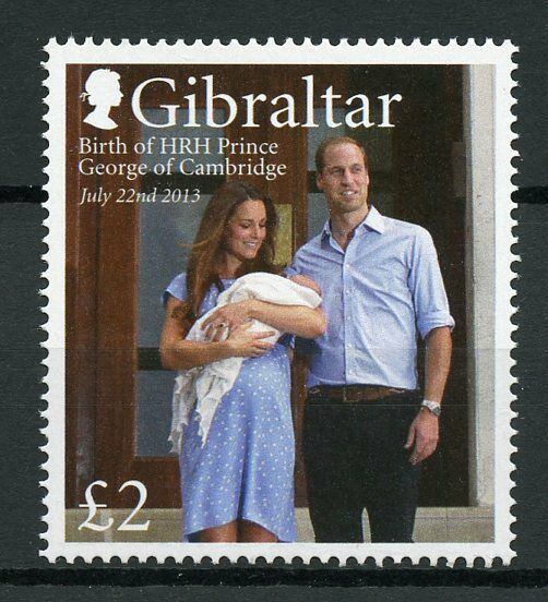 Gibraltar Royalty Stamps 2013 MNH Prince George Royal Baby William & Kate 1v Set