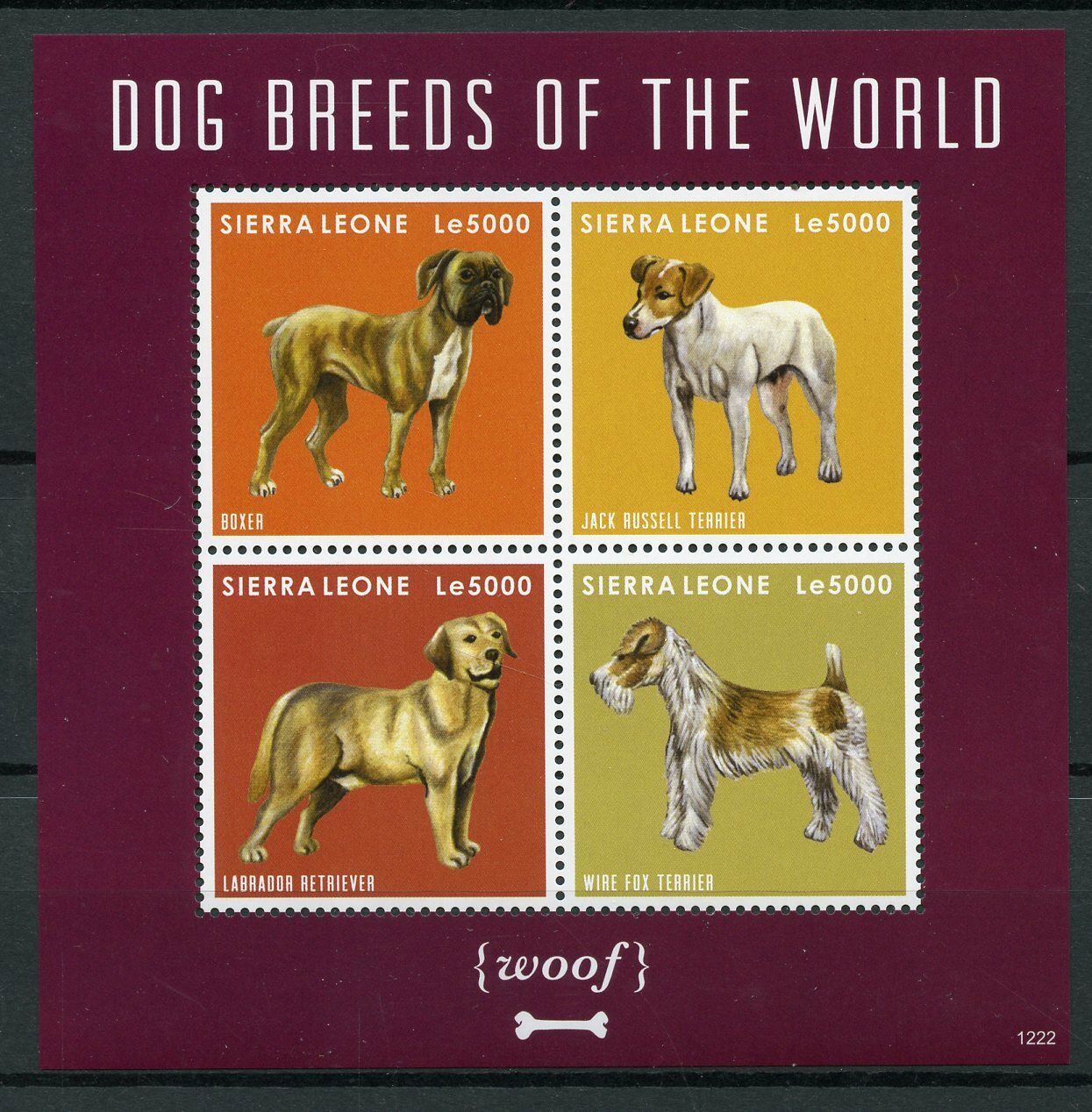 Sierra Leone 2012 MNH Dog Breeds Boxer Labrador Terrier 4v M/S Dogs Stamps