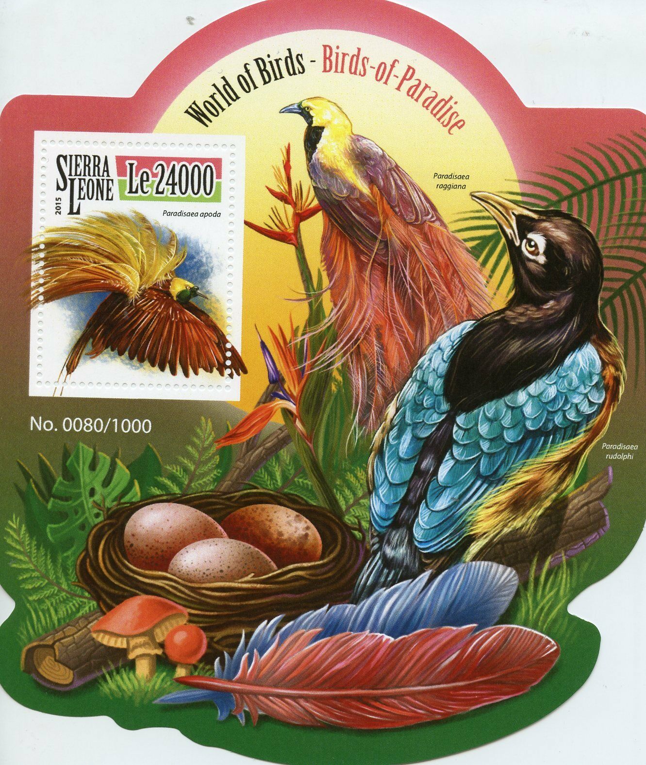 Sierra Leone 2015 MNH Birds of Paradise 1v S/S Greater Bird-of-Paradise Stamps