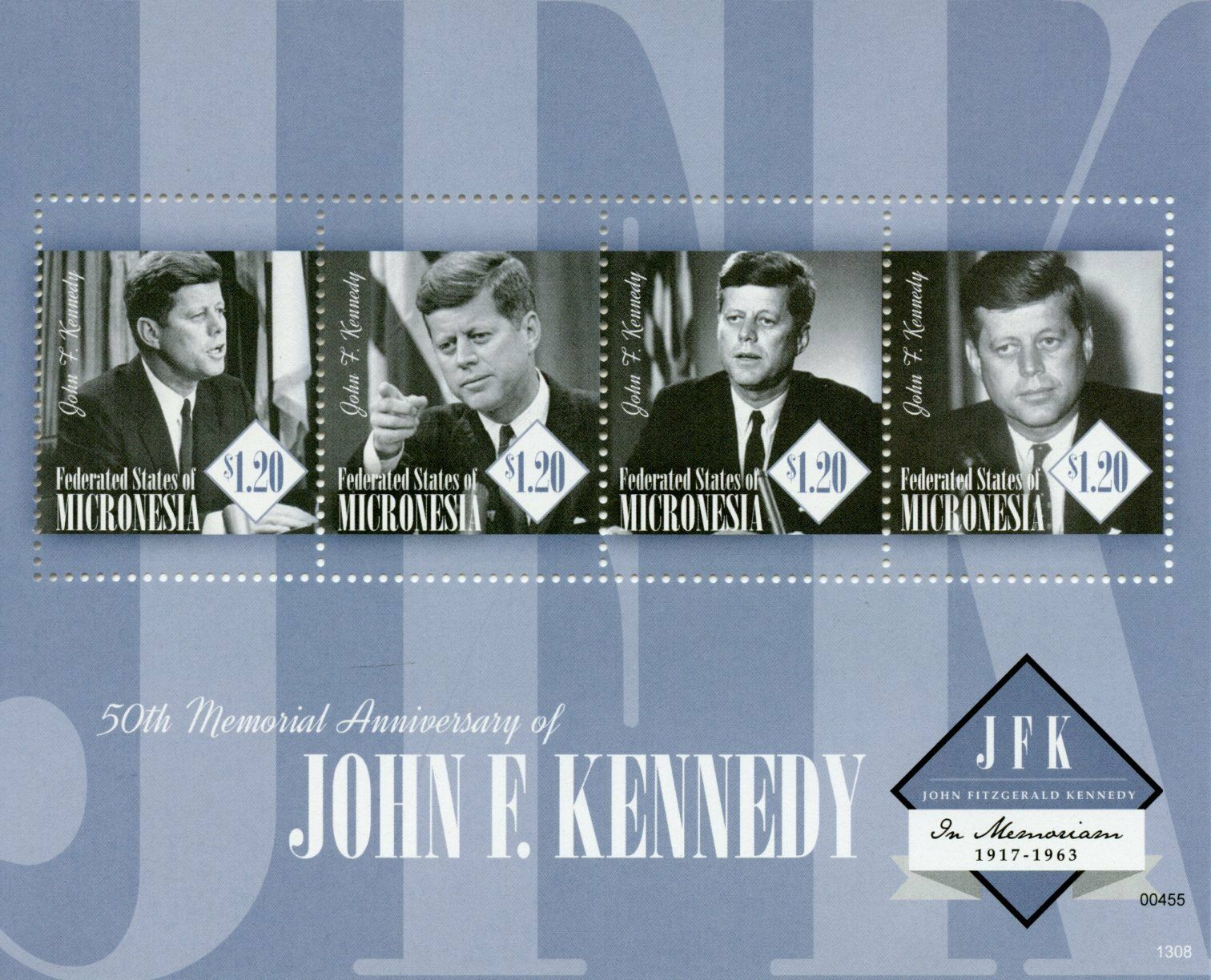 Micronesia 2013 MNH JFK Stamps John F Kennedy 50th Memorial US Presidents 4v M/S