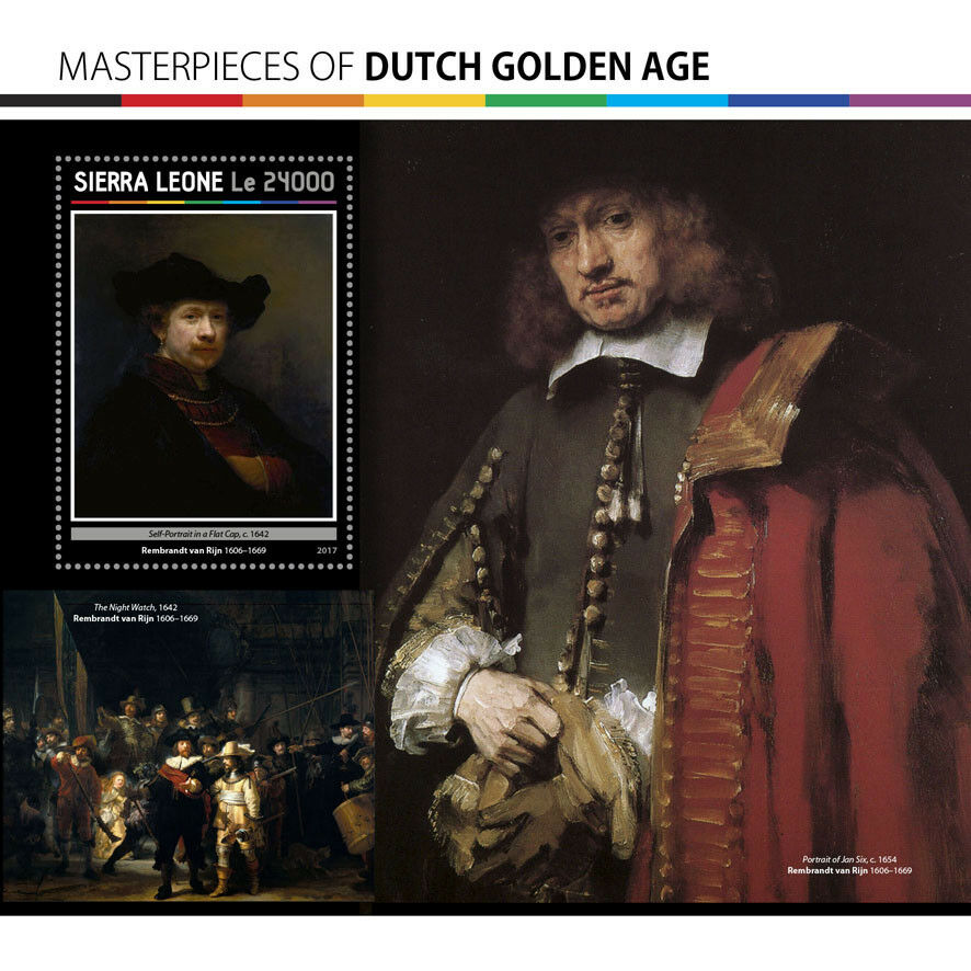 Sierra Leone 2017 MNH Dutch Golden Age Rembrandt Night Watch 1v S/S Art Stamps