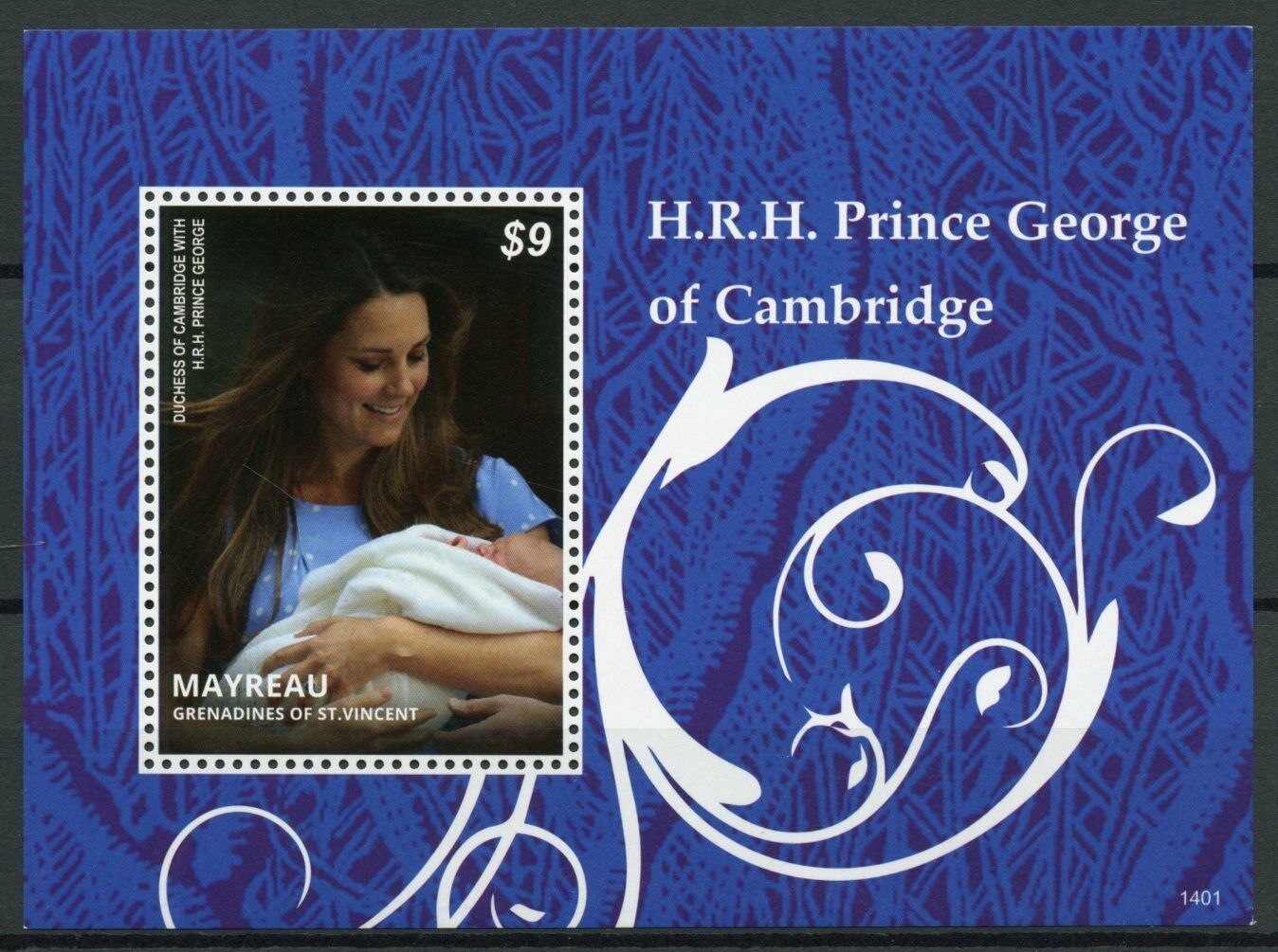 Mayreau Gren St Vincent Royalty Stamps 2014 MNH Prince George Royal Baby 1v S/S