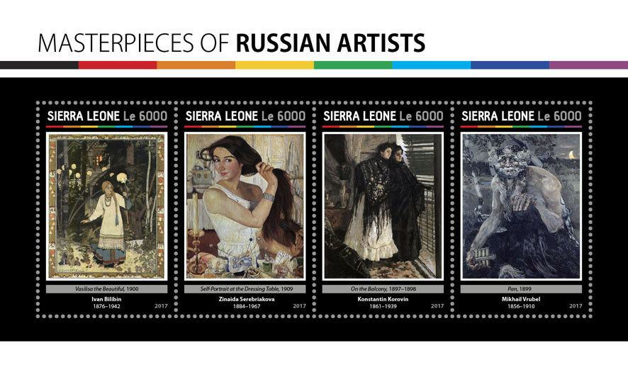 Sierra Leone Art Stamps 2017 MNH Russian Artists Mikhail Vrubel Bilibin 4v M/S