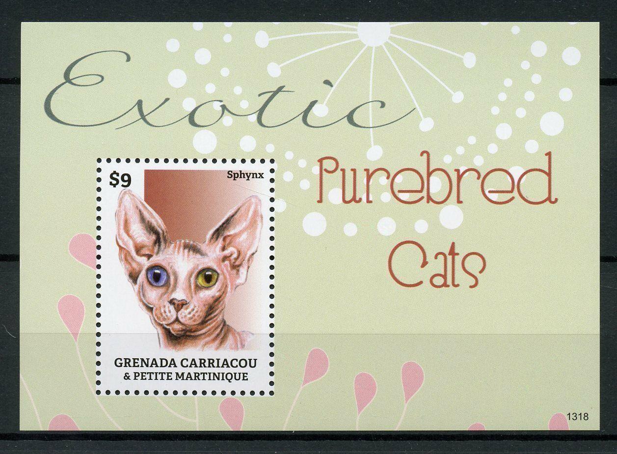 Grenadines Grenada 2013 MNH Exotic Purebred Cats Stamps Sphynx Pets 1v S/S II