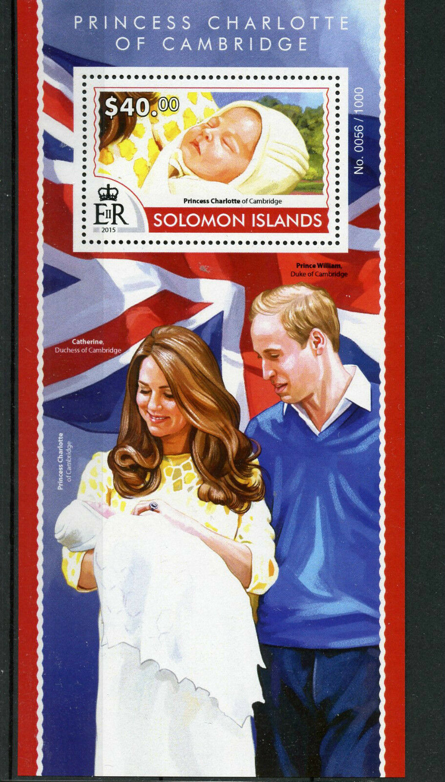 Solomon Islands 2015 MNH Princess Charlotte Cambridge Royal Baby 1v S/S William
