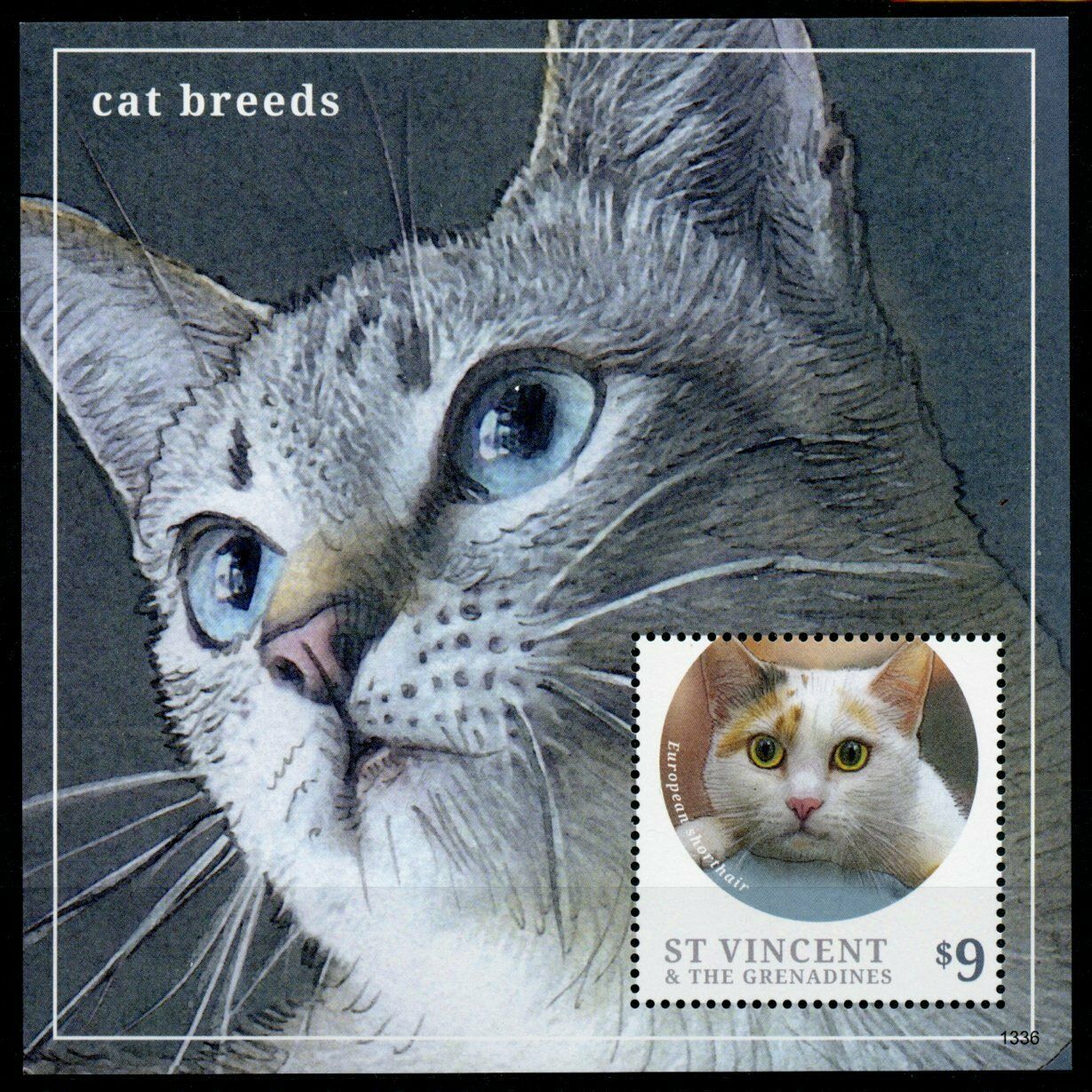 St Vincent & Grenadines 2013 MNH Cats Stamps Cat Breeds Shorthair 1v S/S
