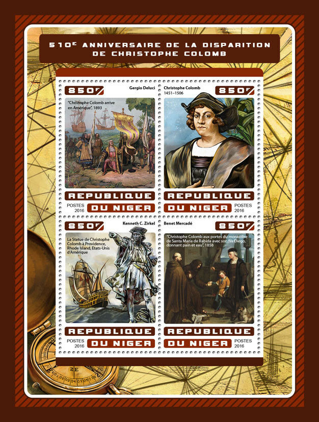 Niger 2016 MNH Christopher Columbus 510th Memorial 4v M/S Ships Boats Stamps