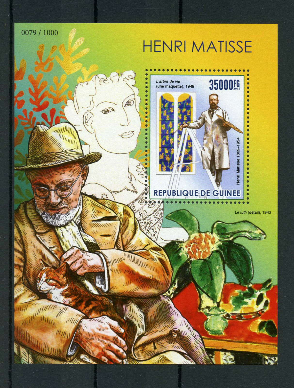 Guinea 2015 MNH Henri Matisse 1v S/S Art Paintings