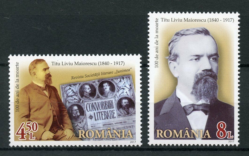 Romania 2017 MNH Titu Liviu Maiorescu 100th Memorial Anniv 2v Set Stamps