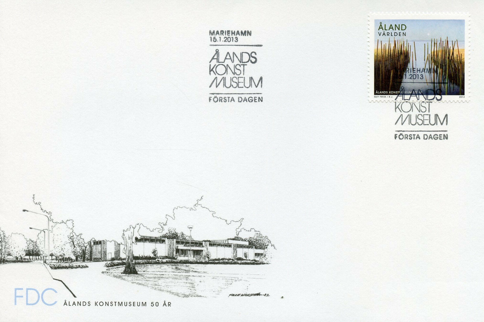 Aland 2013 FDC Aland Art Museum 50 Years 1v Set Cover Museums Paintings Stamps