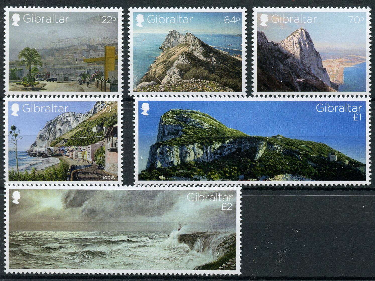 Gibraltar 2018 MNH Views from Rock SEPAC 6v Set Landscapes Mountains Stamps