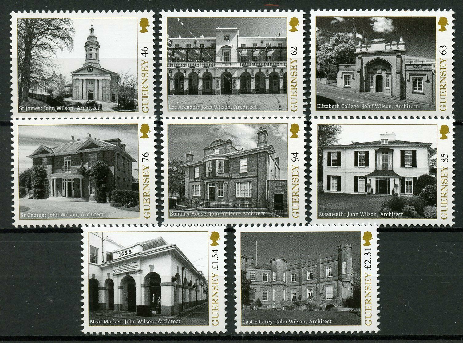 Guernsey 2019 MNH John Wilson 8v Set Churches Castles Architecture Stamps