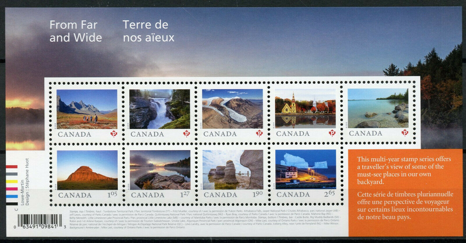 Canada 2019 MNH For Far & Wide 9v M/S Mountains Falls Tourism Landscapes Stamps