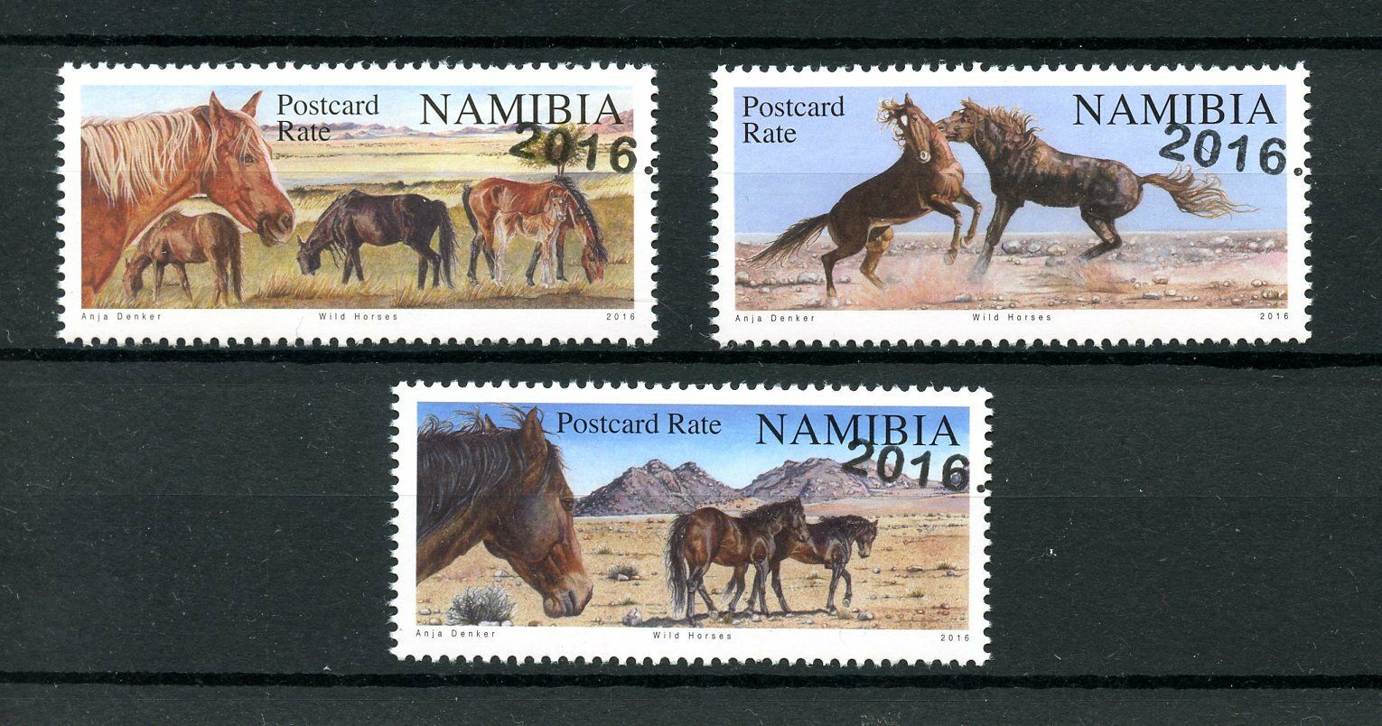 Namibia 2016 CTO Wild Horses R/P 3v Set Wild Animals Stamps
